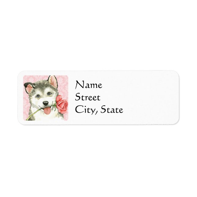 Valentine Rose Malemute Return Address Label (Front)