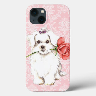 Valentine Rose Maltese iPhone 13 Case