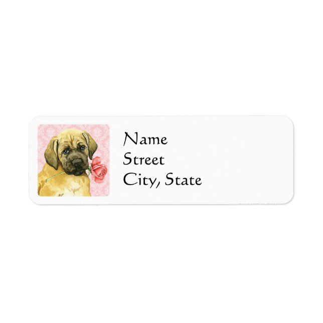 Valentine Rose Mastiff Return Address Label (Front)