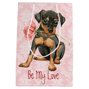 Valentine Rose Min Pin Medium Gift Bag