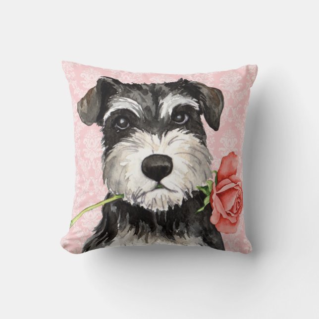 Valentine Rose Mini Schnauzer Cushion (Front)