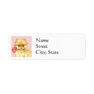 Valentine Rose Pomeranian Return Address Label