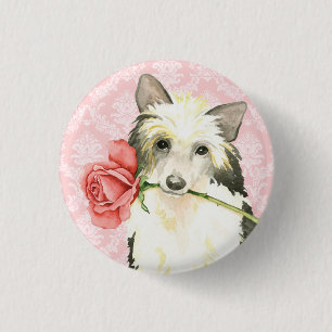 Valentine Rose Powderpuff 3 Cm Round Badge