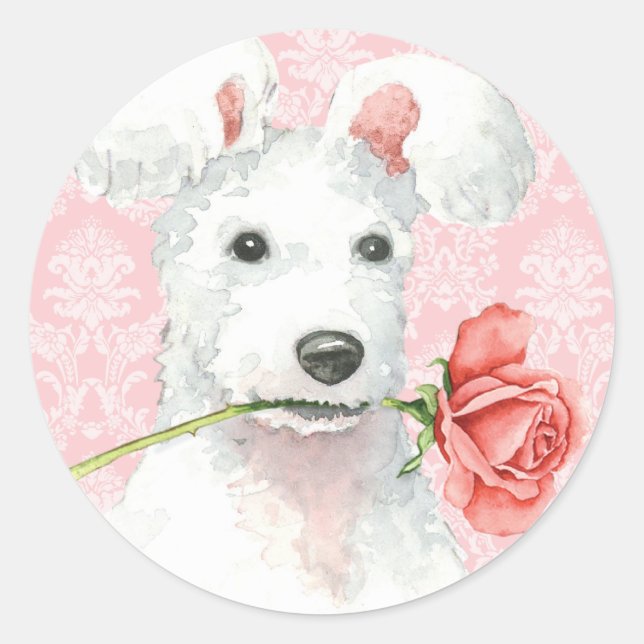 Valentine Rose Pumi Classic Round Sticker (Front)