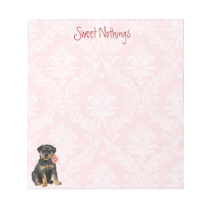 Valentine Rose Rottweiler Notepad