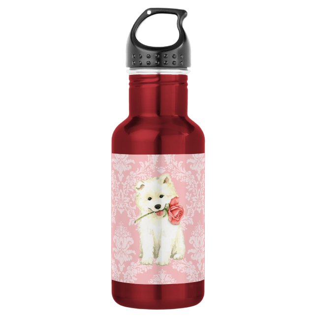 Valentine Rose Samoyed 532 Ml Water Bottle (Front)