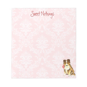 Valentine Rose Sheltie Notepad