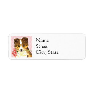 Valentine Rose Sheltie Return Address Label