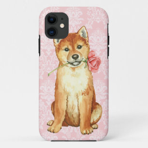 Valentine Rose Shiba Inu iPhone 11 Case