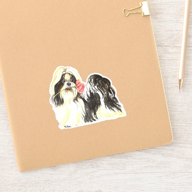 Valentine Rose Shih Tzu Vinyl (Notebook)