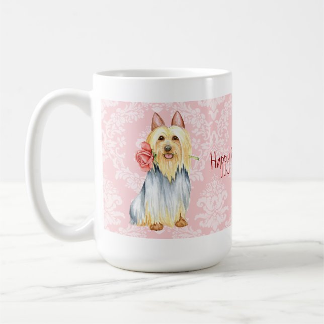 Valentine Rose Silky Terrier Coffee Mug (Left)
