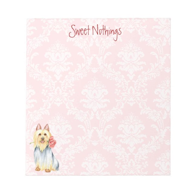 Valentine Rose Silky Terrier Notepad (Front)