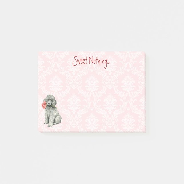 Valentine Rose Standard Poodle Post-it Notes (Front)