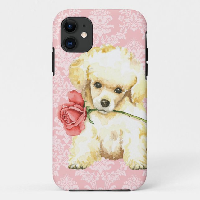 Valentine Rose Toy Poodle Case-Mate iPhone Case (Back)