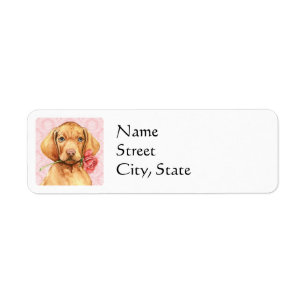 Valentine Rose Vizsla Return Address Label