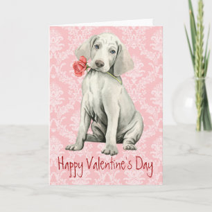 Valentine Rose Weimaraner Holiday Card