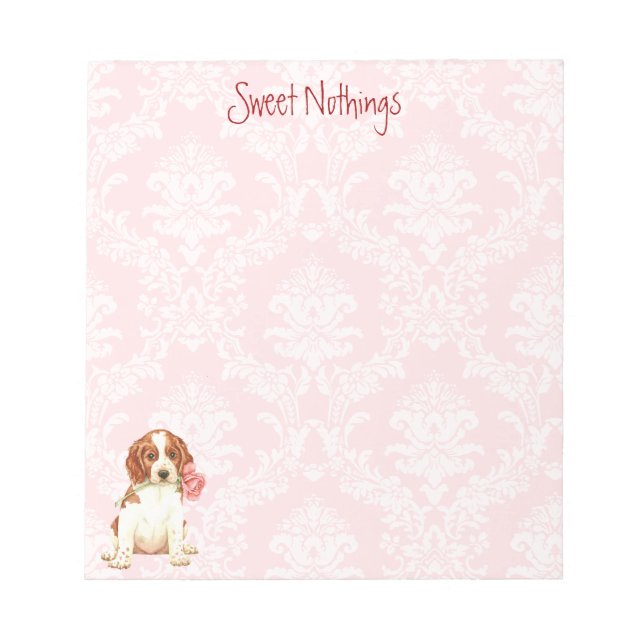 Valentine Rose Welshie Notepad (Front)