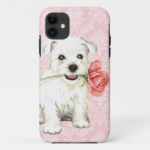 Valentine Rose Westie iPhone 11 Case