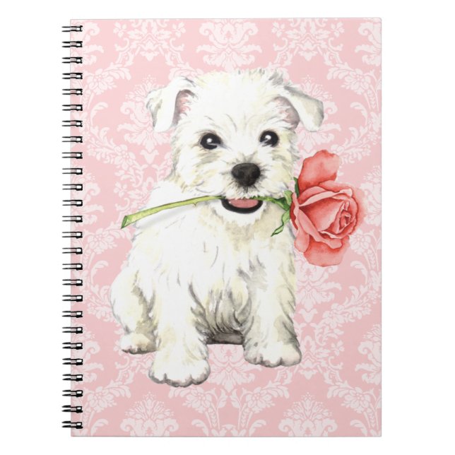 Valentine Rose Westie Notebook (Front)