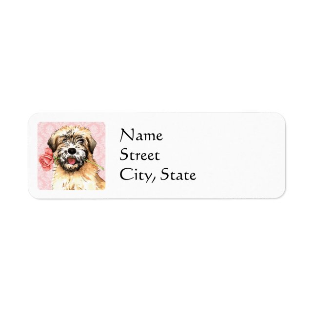 Valentine Rose Wheaten Return Address Label (Front)