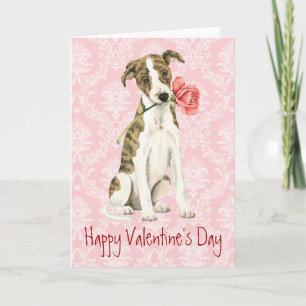 Valentine Rose Whippet Holiday Card