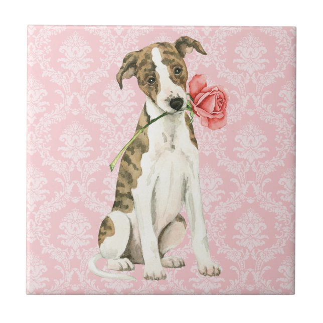 Valentine Rose Whippet Tile (Front)