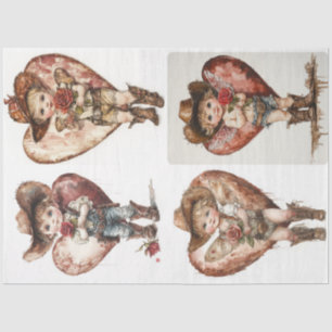Valentine Rustic Cupids Tissue Paper