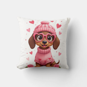 Valentine´s birthday´s dog  love life cushion