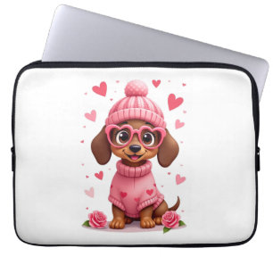 Valentine´s birthday´s dog love life laptop sleeve