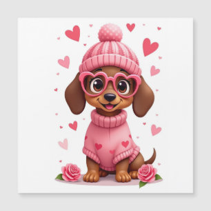 Valentine´s birthday´s dog  love life magnetic invitation