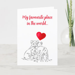 Valentine’s Cute Lion Cubs Design Holiday Card