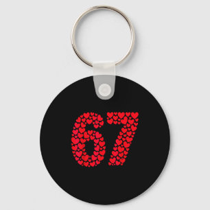 Valentine’s Day 67 Filled With Heart Funny Six Sev Key Ring