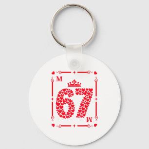 Valentine’s Day 67 Filled With Hearts Card Six Sev Key Ring
