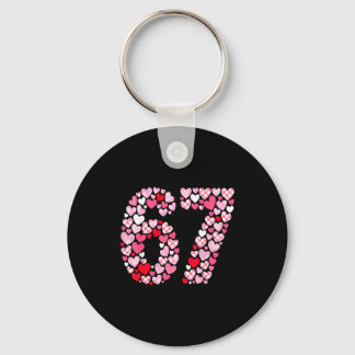 Valentine’s Day 67 Hearts Romantic Funny Six Seven Key Ring