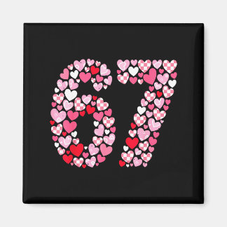 Valentine’s Day 67 Hearts Romantic Funny Six Seven Magnet