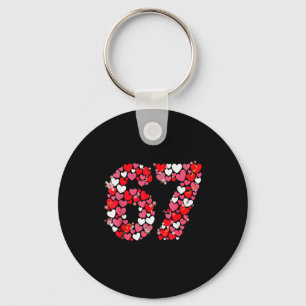 Valentine’s Day 67 Meme Filled With Hearts Funny S Key Ring