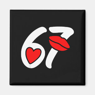 Valentine’s Day 67 Meme Lips And Heart Funny Six S Magnet