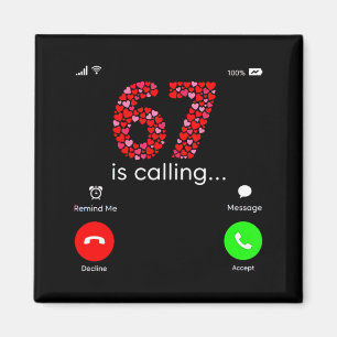 Valentine’s Day 6-7 Meme Six Seven 6 7 Valentine H Magnet