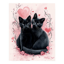 Valentine’s Day Black Cats Poster – Heartfelt Clas