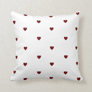 Valentine`s day Burgundy Red Heart Pattern Cushion