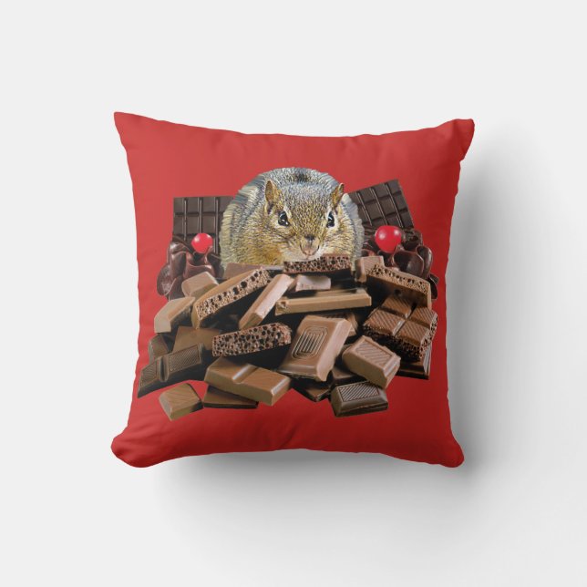 Valentine’s Day Chocolate Chipmunk Cushion (Front)