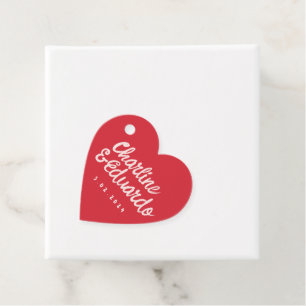 Valentine’s Day Couple Custom Heart Favour Tags