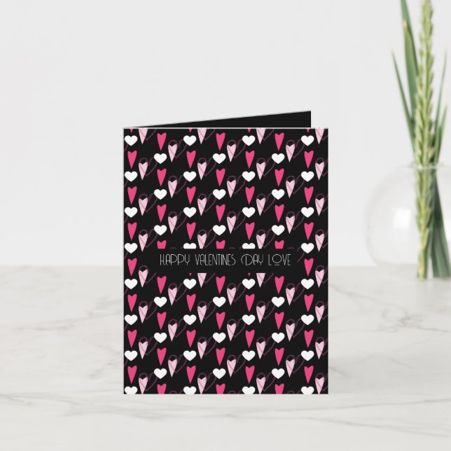 Valentine’s Day Cute Hearts Pattern Card (Front)