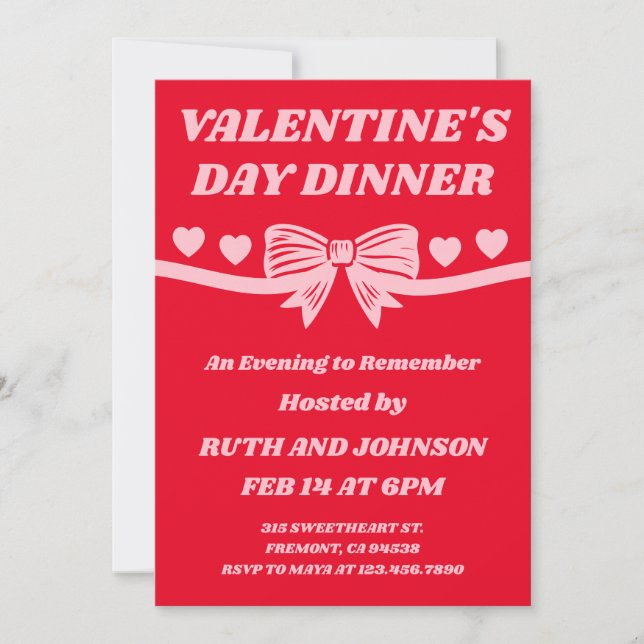Valentine’s Day Dinner Event Invitation (Front)