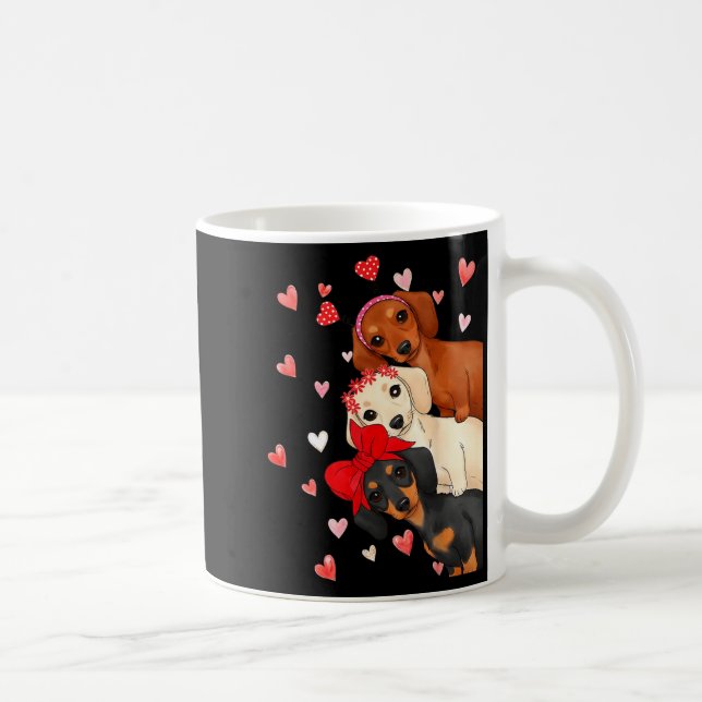 Valentine’s Day Dog Cute Dachshund Dogs For Dog Mo Coffee Mug (Right)