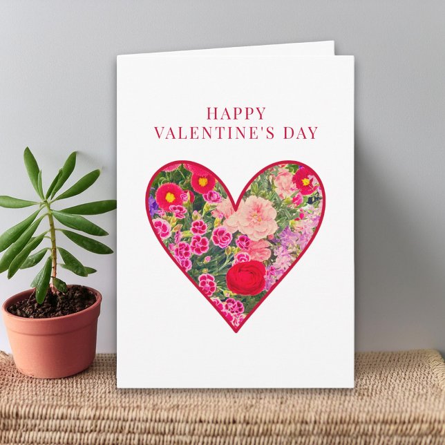 Valentine’s Day for Best Friend, Floral Heart Love Card (Creator Uploaded)