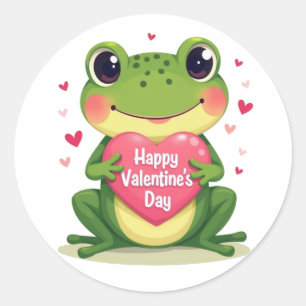 Valentine´s day frog classic round sticker