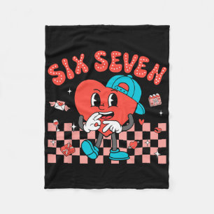 Valentine’s Day Funny 67 Meme Six Seven 6 7 Valent Fleece Blanket