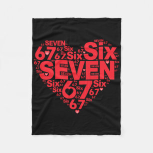 Valentine’s Day Funny 67 Meme Six Seven 6 7 Valent Fleece Blanket