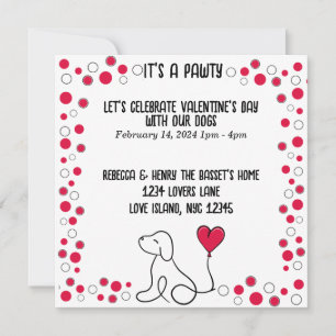 Valentine’s Day Galentine’s Day Dog Party Invitation